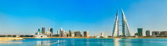 Skyline of Manama Central Business District. The Kingdom of Bahrain Von Leonid Andronov